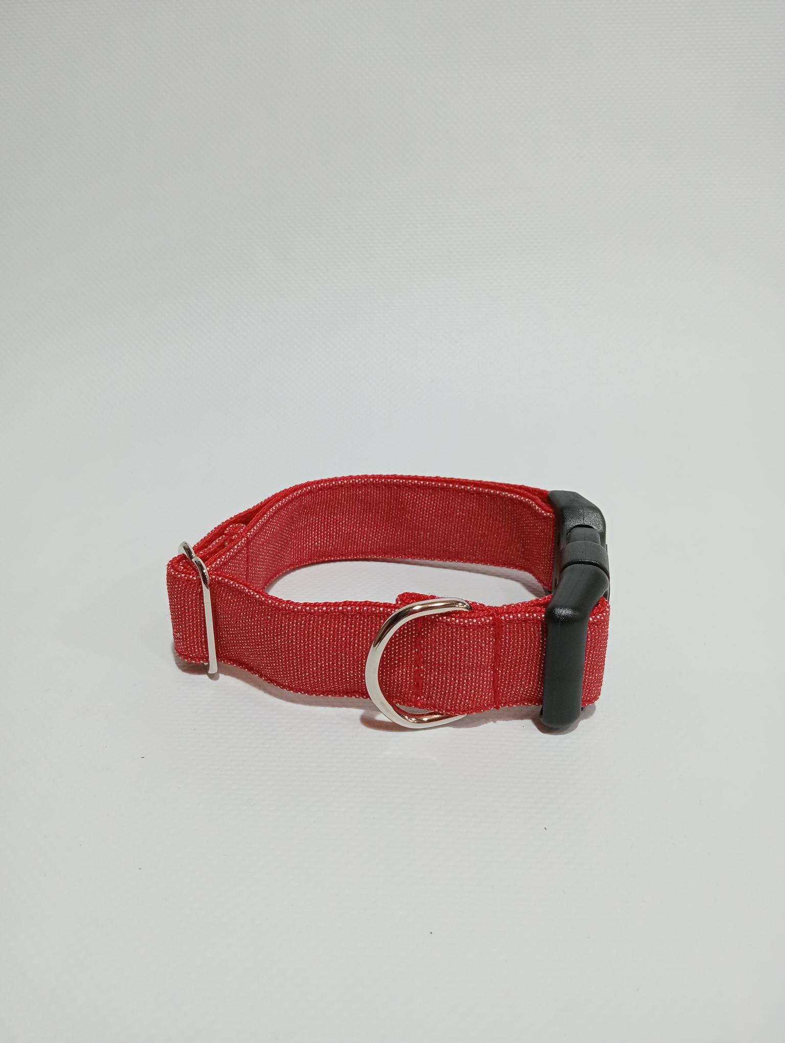 Collar Click Artesanal Rojo Oxford - Imagen 3