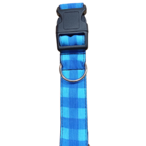 Collar Click Artesanal Cuadros Azules